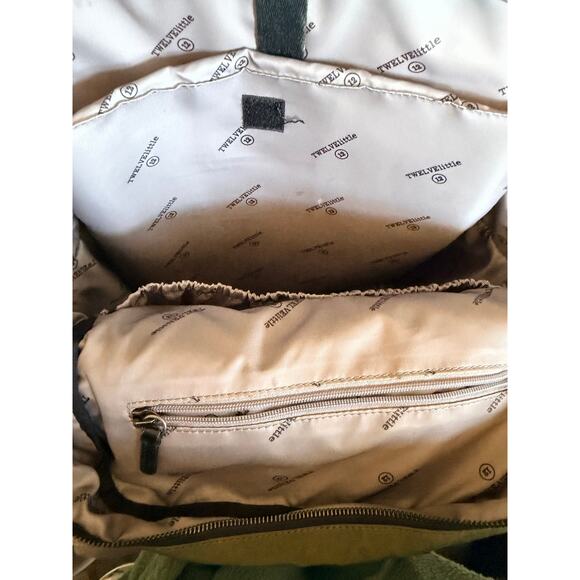 TWELVElittle Diaper Bag Backpack Olive Green Unisex Baby Bag Lightweight Nylon - Picture 9 of 10